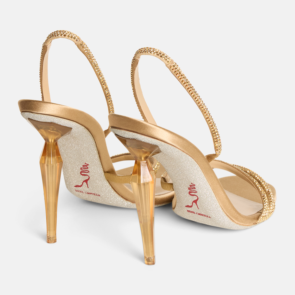 Super Flea Market+Rene Caovilla+gold glitter heels auction+Claire Holt2